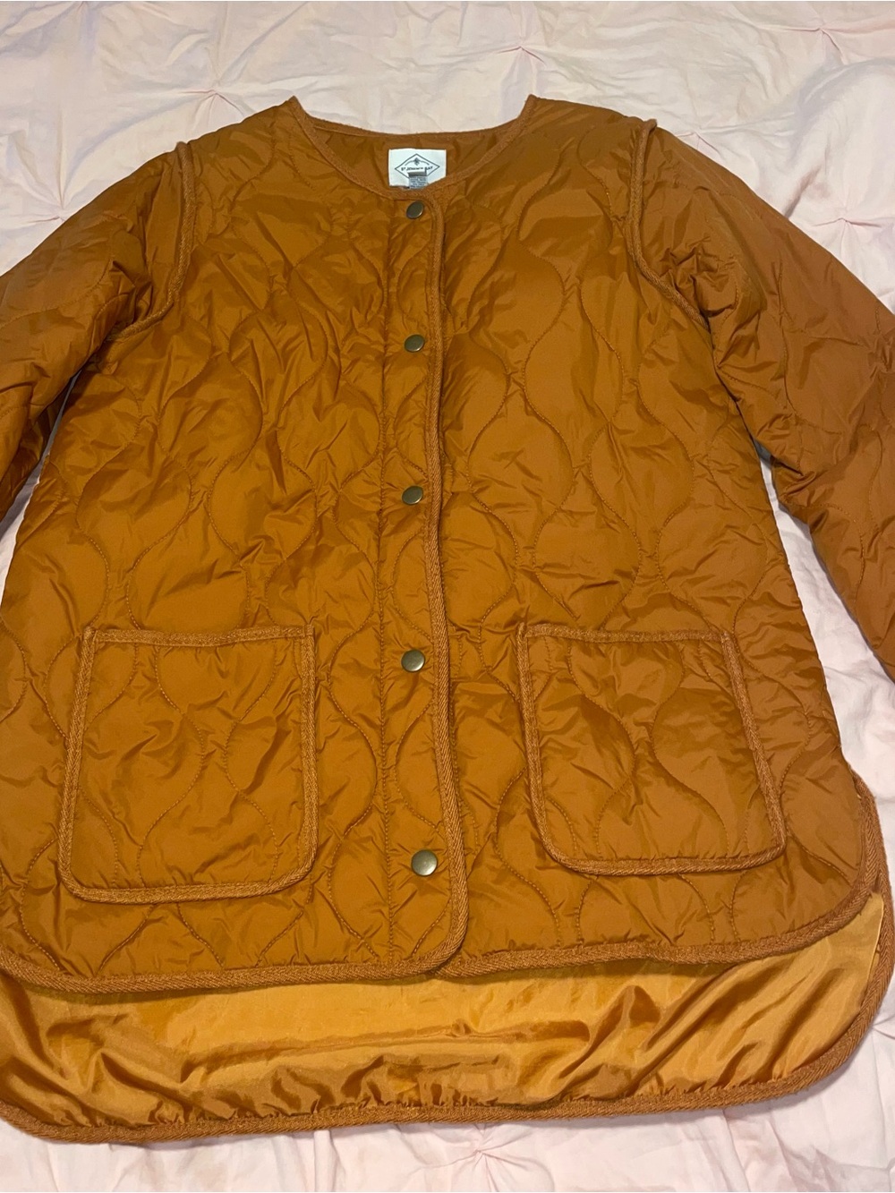 Saint John's Bay Active Quilted Snap-Front Puffer Jacket in Rust